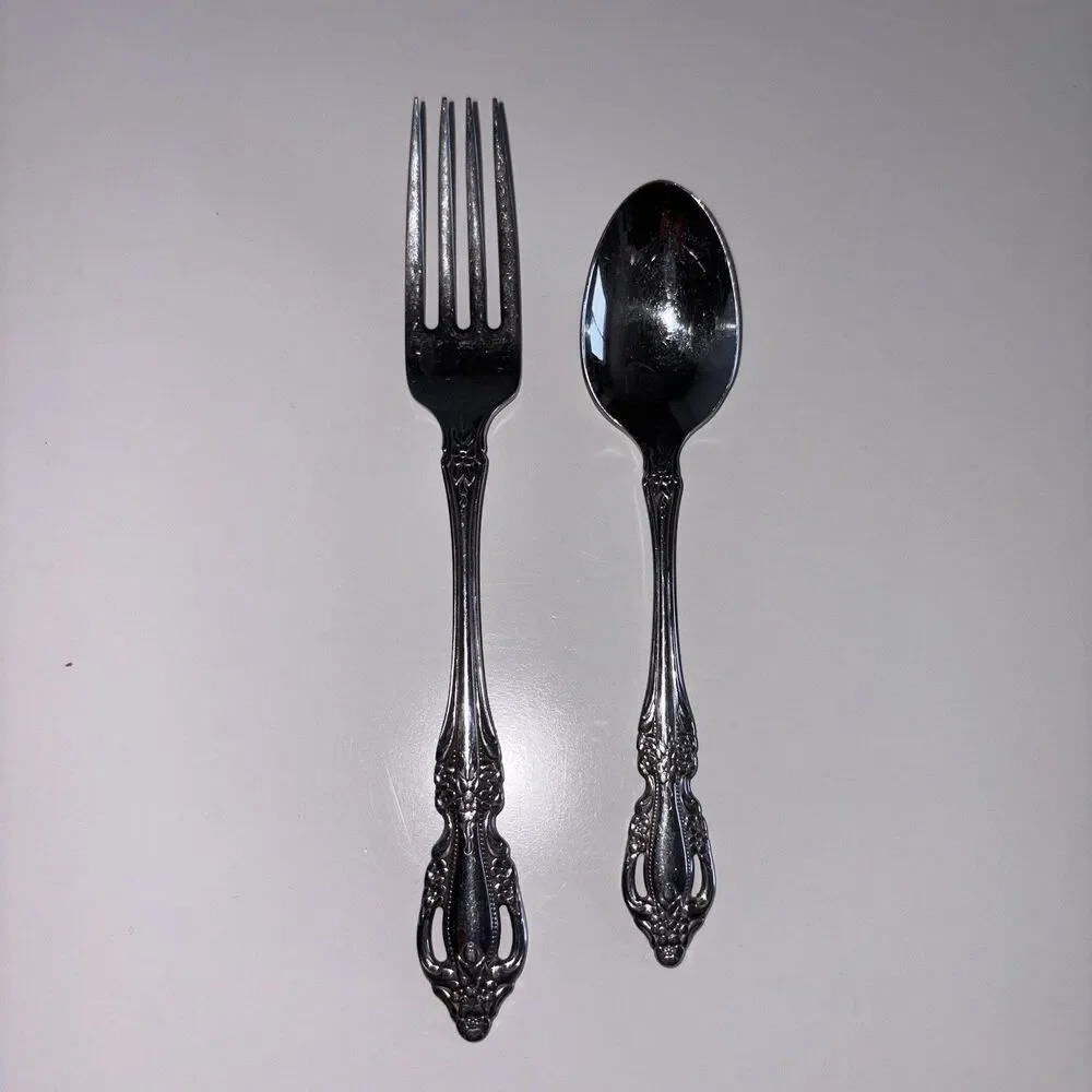 Fork & Spoon Set Oneida Raphael Distinction Deluxe Pattern Stainless Flatware